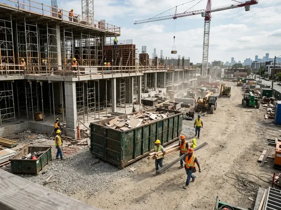 commercial-construction-site-w-002 — frequently asked questions, Low Cost Construction Dumpster Rental in Mounds View, MN